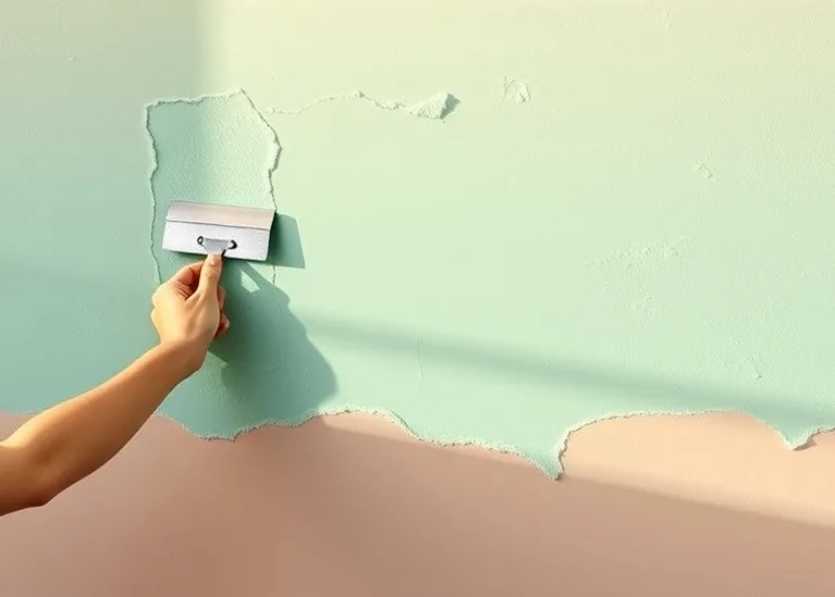 Application d'un enduit décoratif à la lisseuse sur un mur